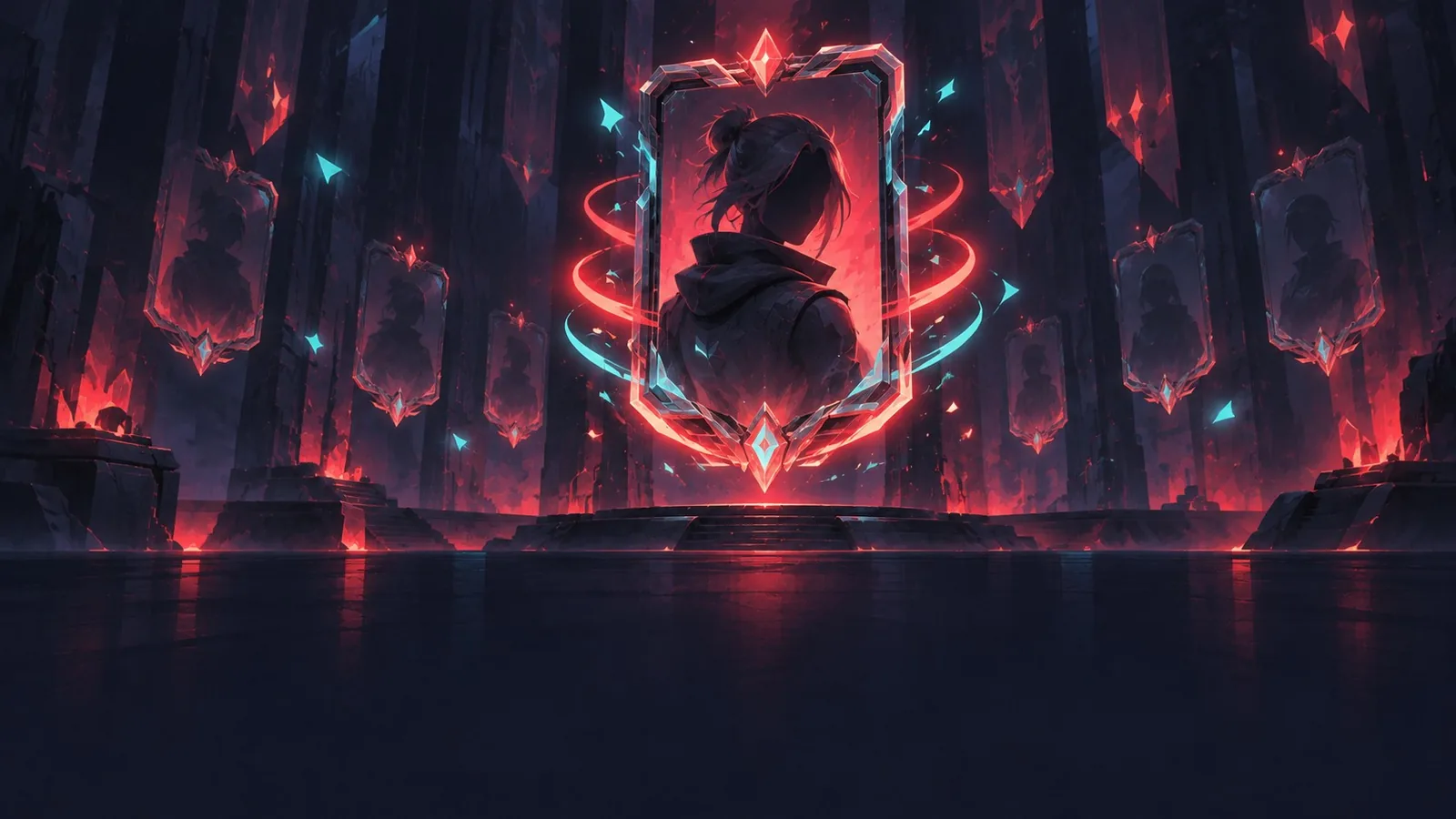 An agent portrait frame glows with three rings of light around it